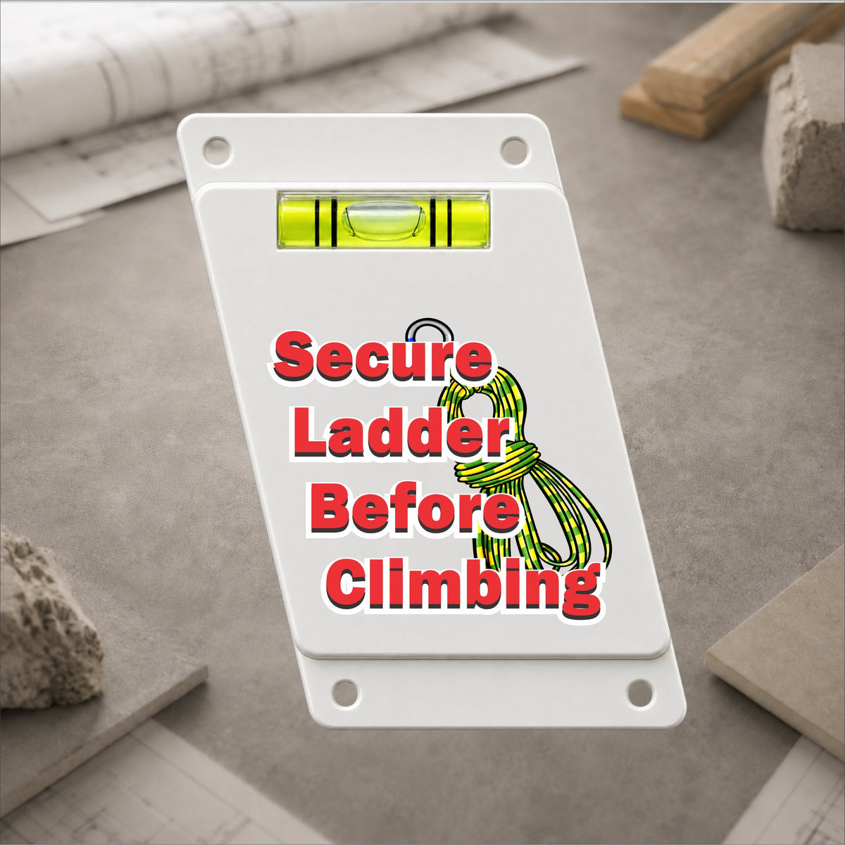 TrueSet™ 4:1 Ladder Angle Indicator with Pre-Printed Safety Messages - 12 Pack