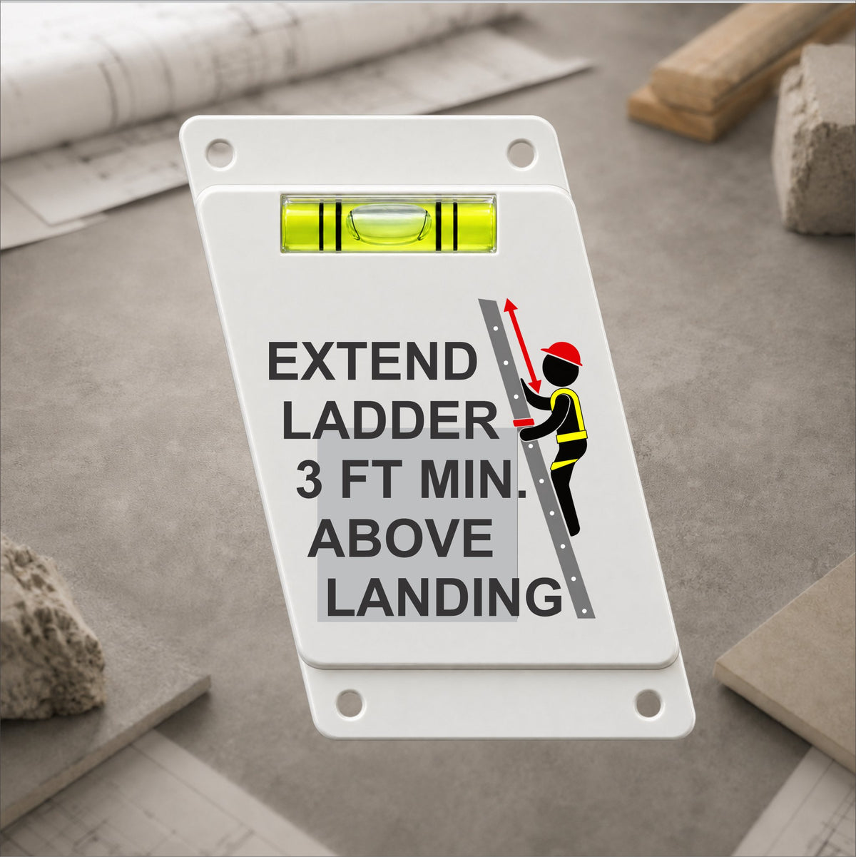 TrueSet™ 4:1 Ladder Angle Indicator with Pre-Printed Safety Messages - 24 Pack