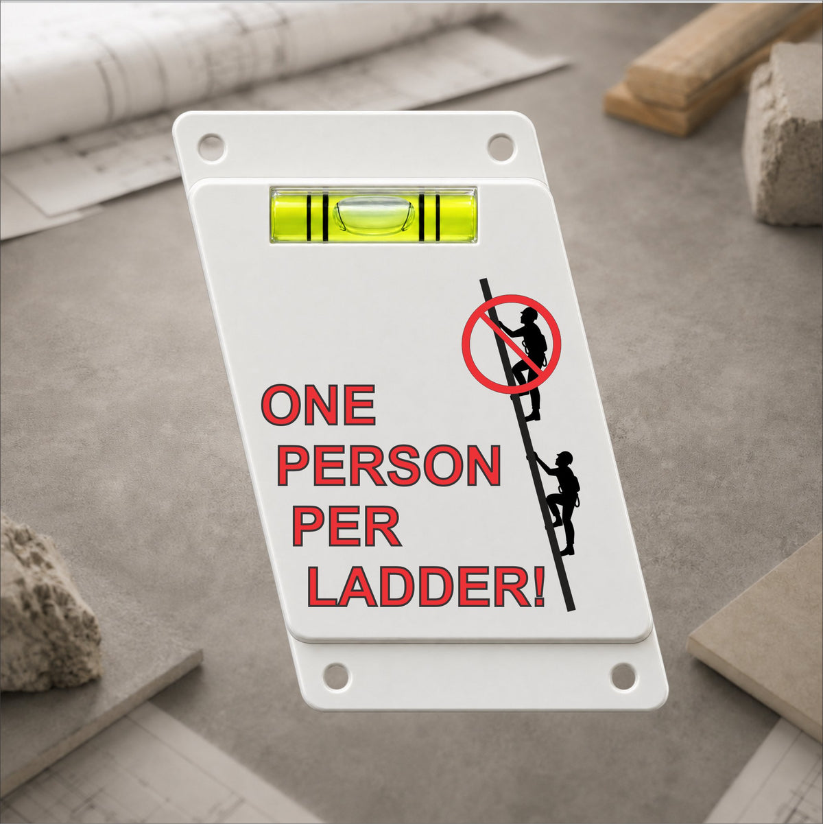 TrueSet™ 4:1 Ladder Angle Indicator with Pre-Printed Safety Messages - 12 Pack
